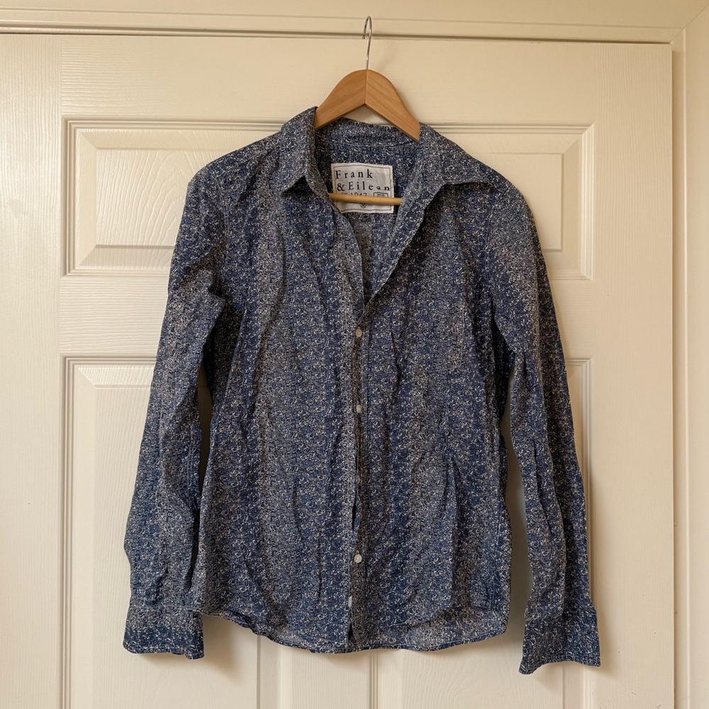 Frank and Eileen “Barry” Blue Floral Cotton Button Down